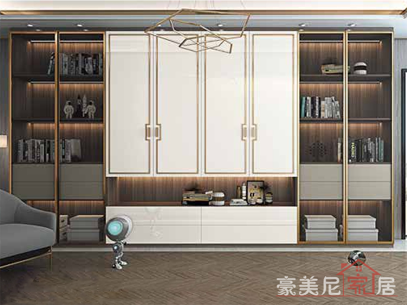 豪美尼全屋定制新中式書柜